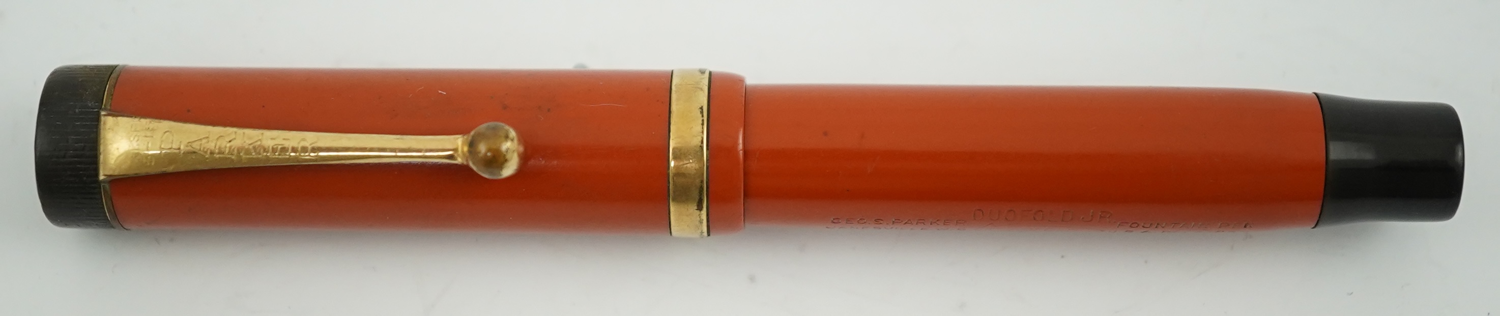 A Parker Duofold Lucky Curve Junior fountain pen